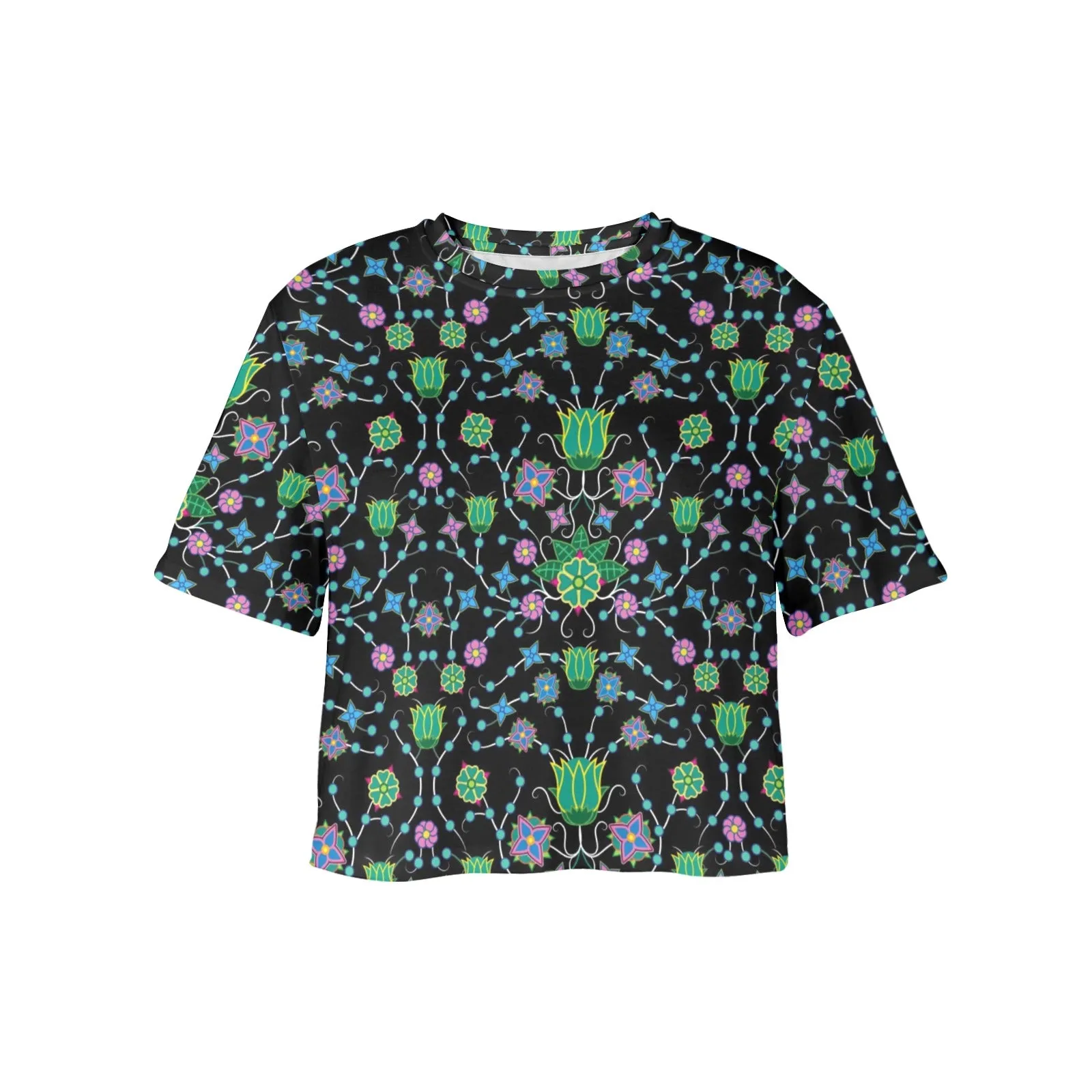 Floral Damask Garden Women's Cropped T-shirt