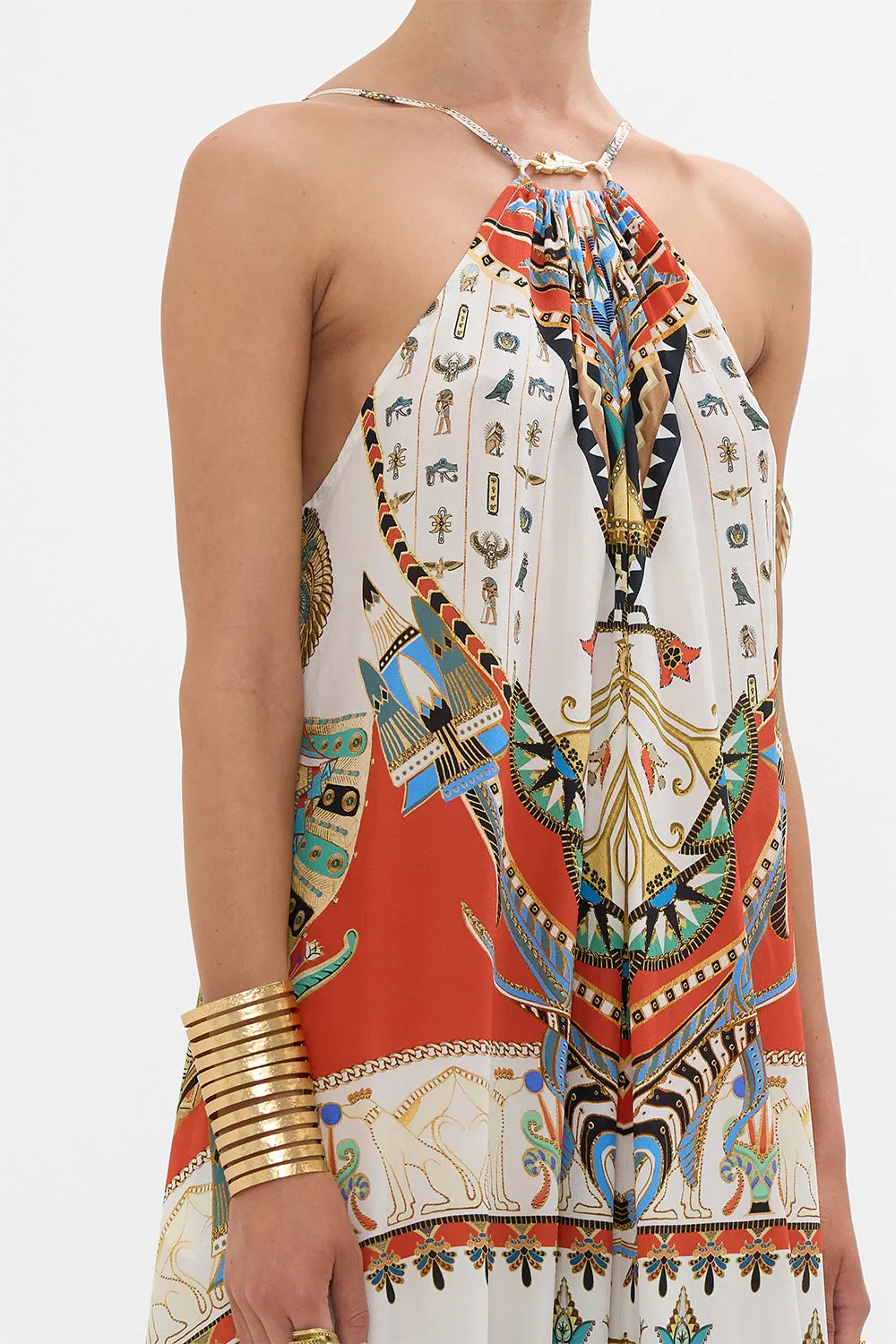 GATHER NECK HARDWARE MAXI DRESS VALLEY OF THE QUEENS