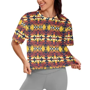 Golden Clouds Women's Cropped T-shirt