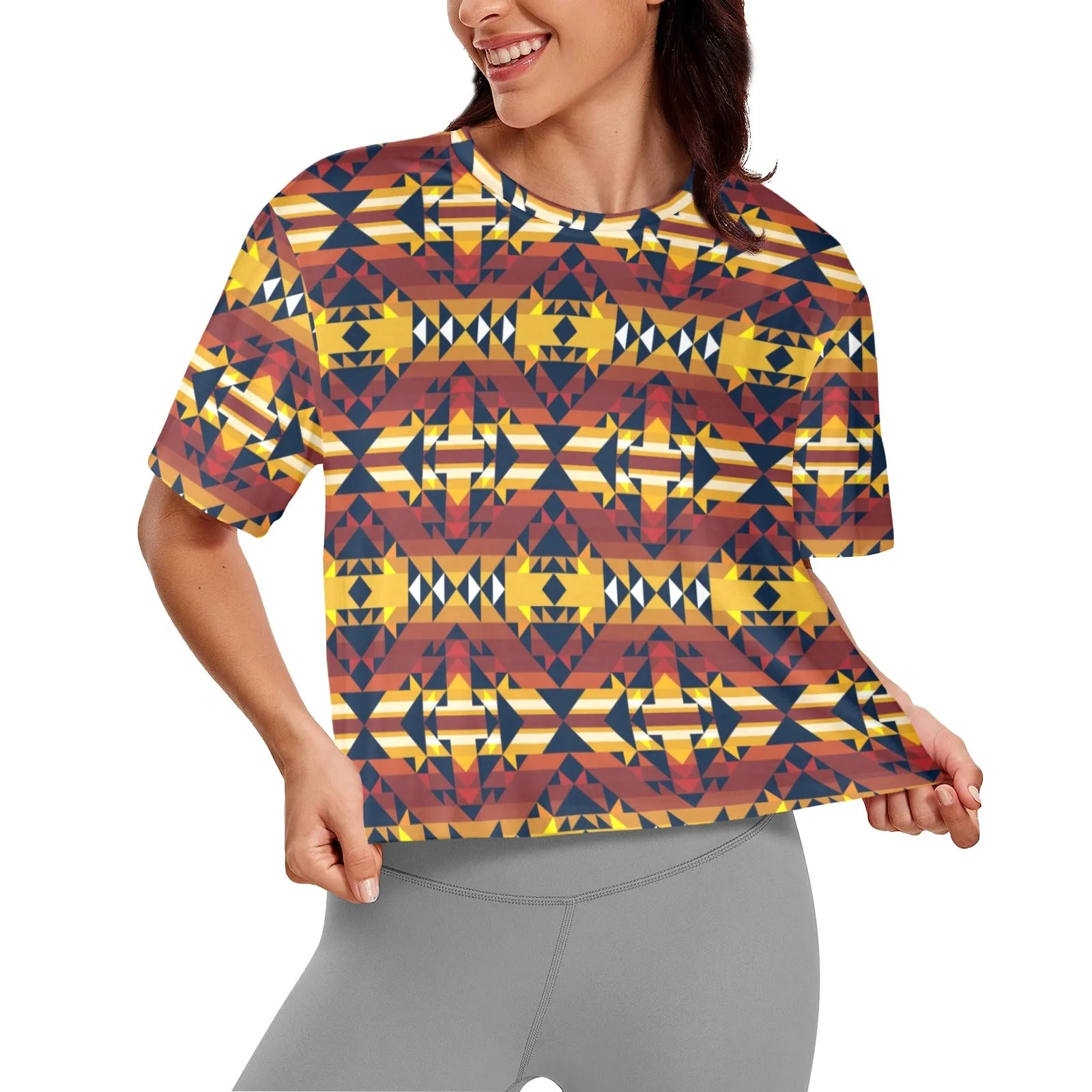 Golden Clouds Women's Cropped T-shirt