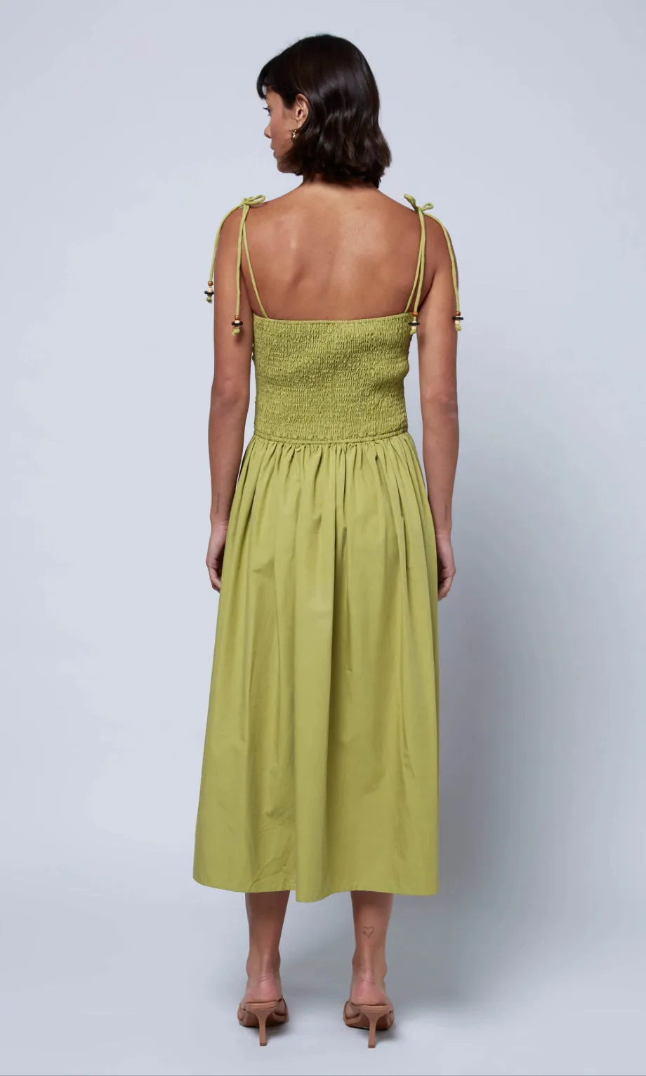 Green Drawstring Detail Dress