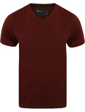 Guildford Jersey T Shirt in Oxblood / Black Grindle - Dissident