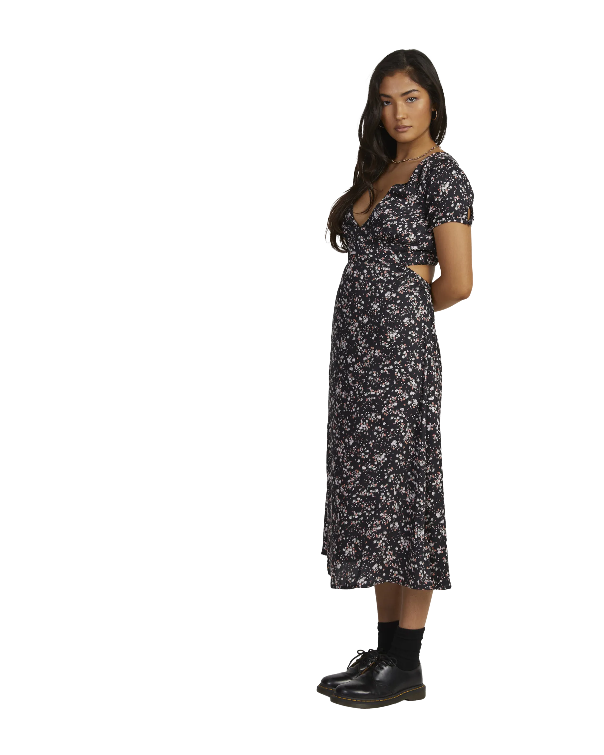 Heaven Sent Midi Dress in RVCA Black