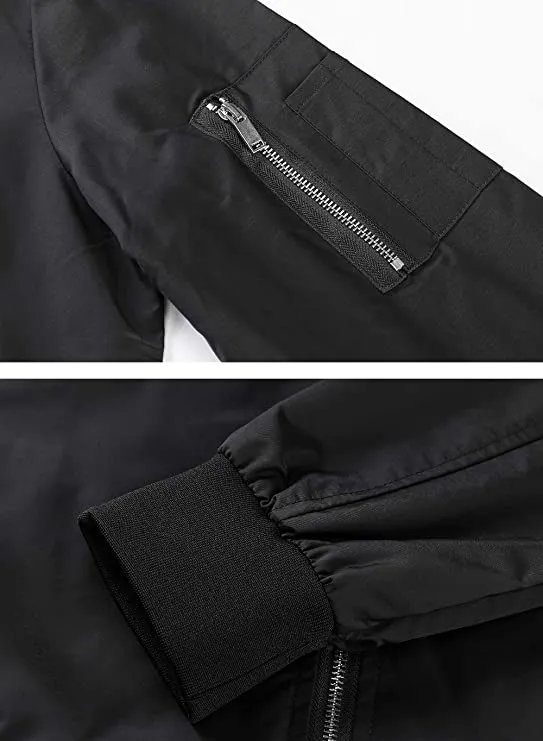 Hisir Homme Men's Jacket-Lightweight Casual Spring Fall Thin Bomber Zip Pockets Coat Outwear