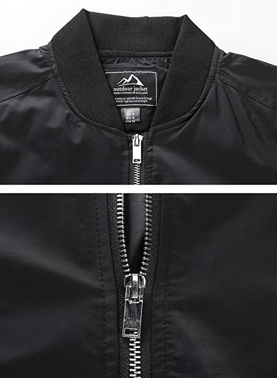 Hisir Homme Men's Jacket-Lightweight Casual Spring Fall Thin Bomber Zip Pockets Coat Outwear