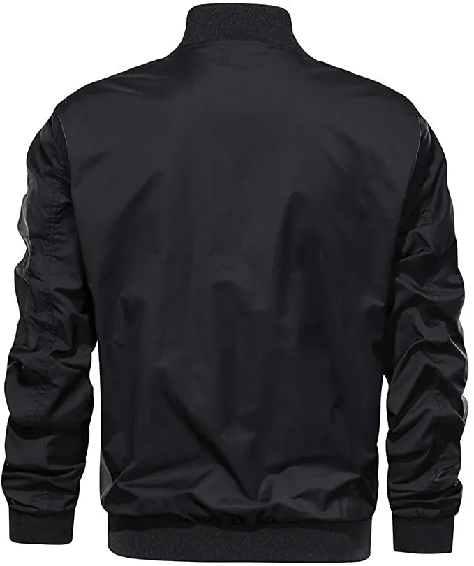 Hisir Homme Men's Jacket-Lightweight Casual Spring Fall Thin Bomber Zip Pockets Coat Outwear