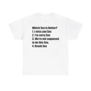 Humorous Unisex Cotton Tee - 'Which Sex Is Better?' Statement Shirt