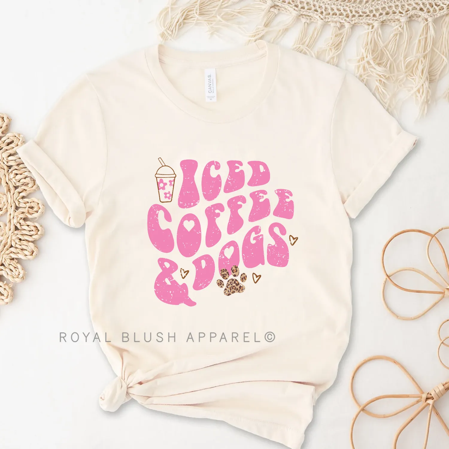 Iced Coffee & Dogs Relaxed Unisex T-shirt
