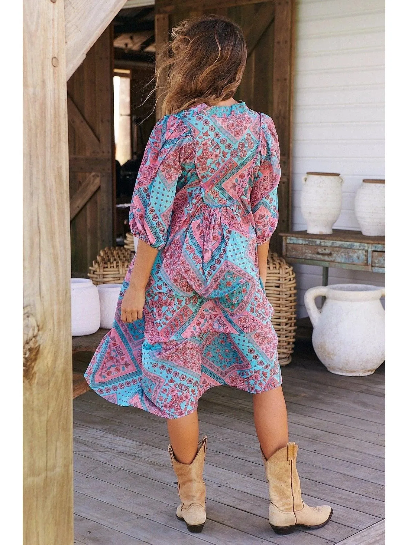 JAASE PLUS Luana Print Bohemian Midi Dress