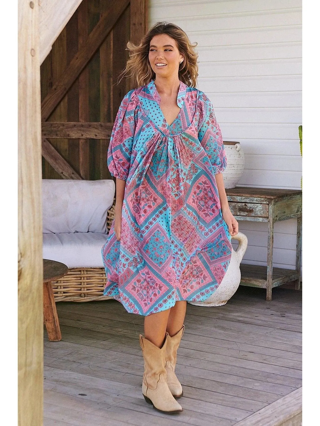 JAASE PLUS Luana Print Bohemian Midi Dress
