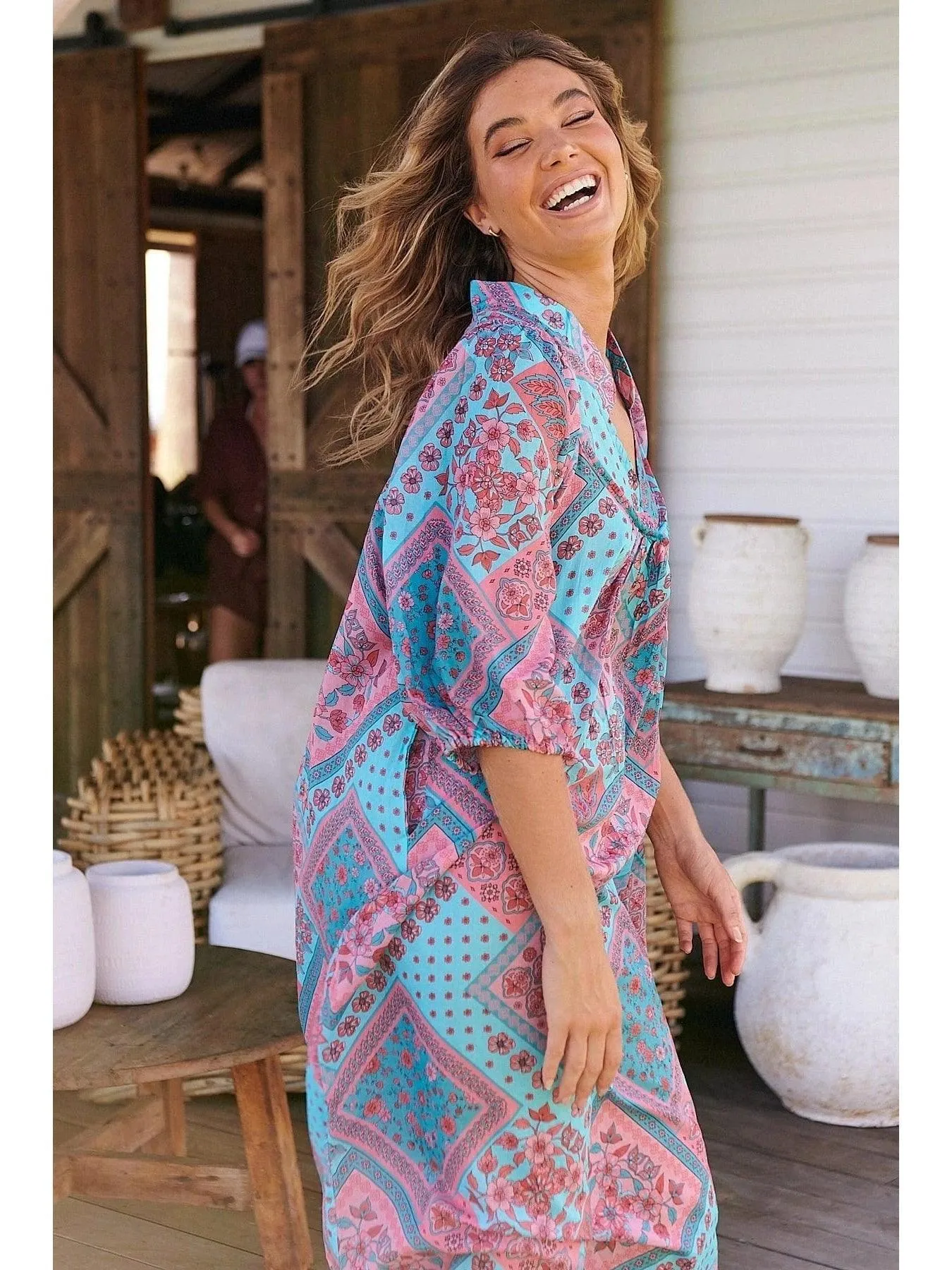 JAASE PLUS Luana Print Bohemian Midi Dress