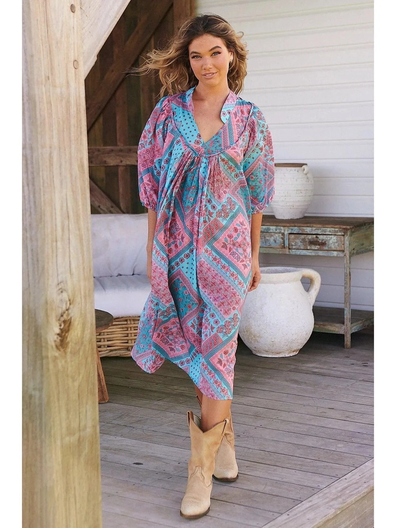 JAASE PLUS Luana Print Bohemian Midi Dress