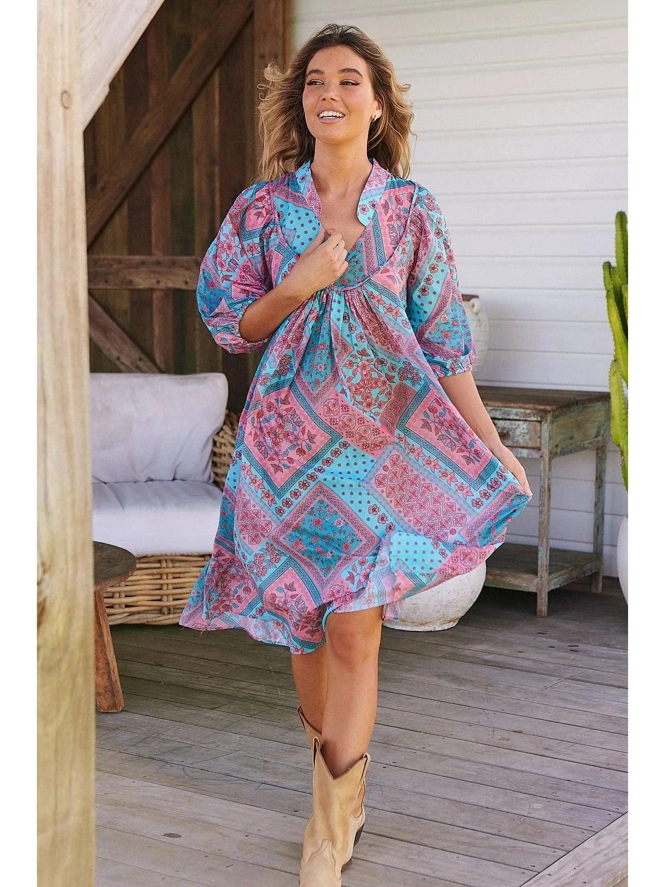 JAASE PLUS Luana Print Bohemian Midi Dress