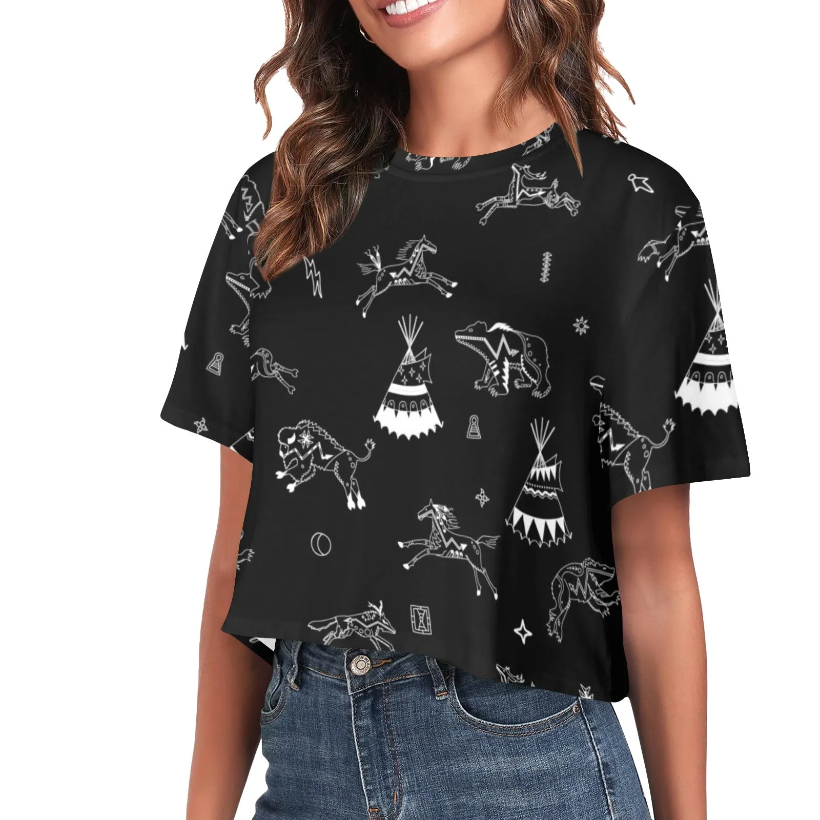 Ledger Dables Black Women's Cropped T-shirt