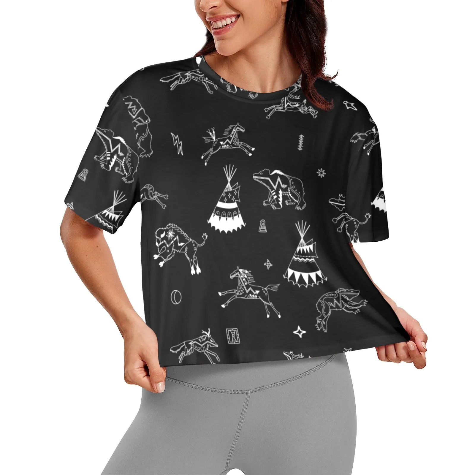 Ledger Dables Black Women's Cropped T-shirt