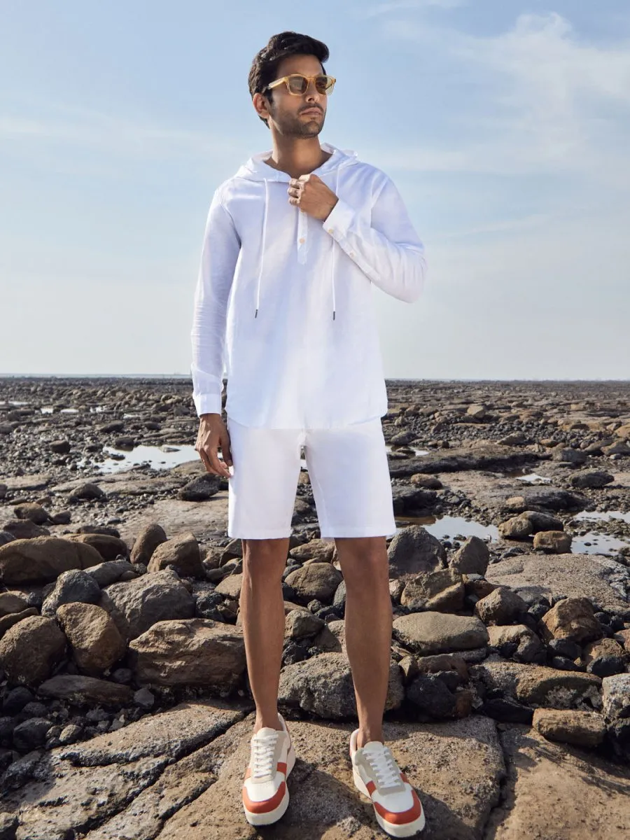 Linen Kurta Hoodie - Cloudie