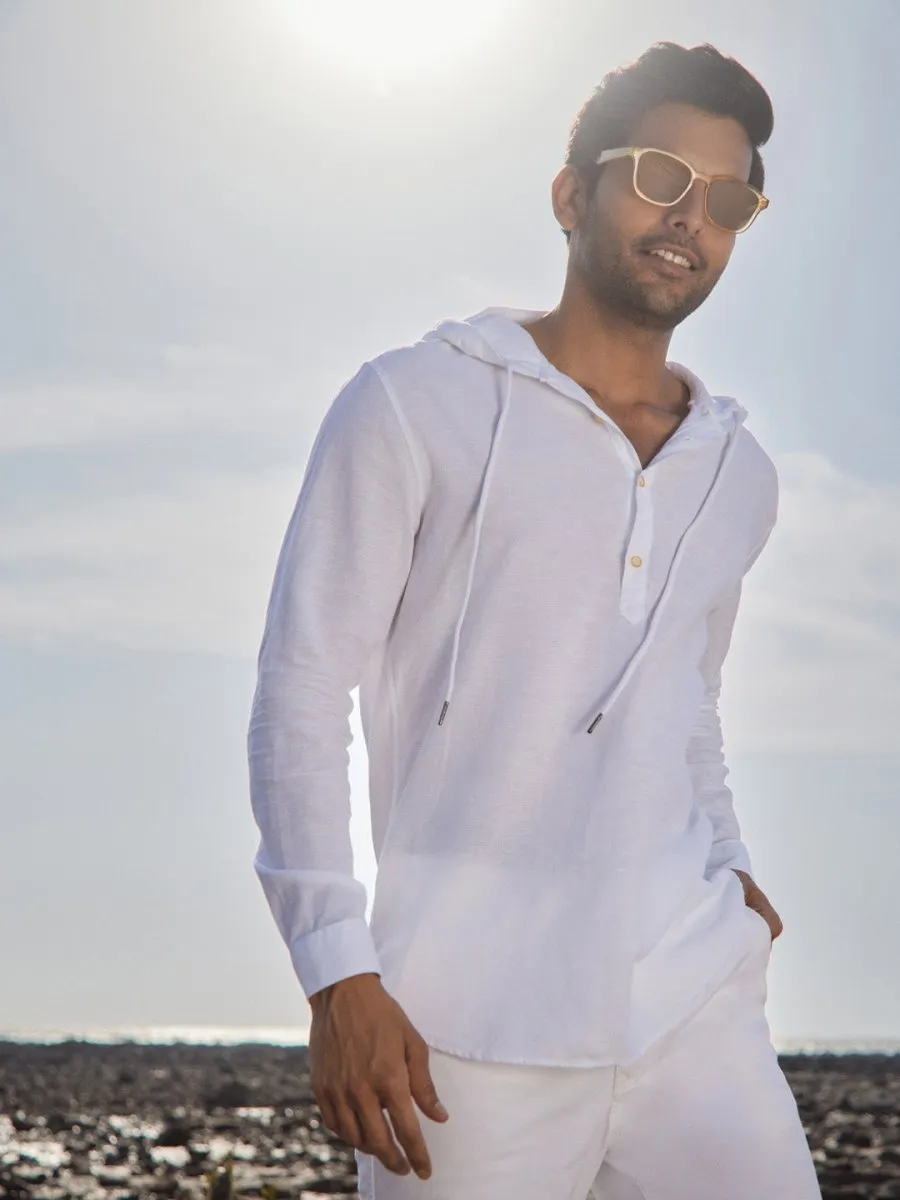 Linen Kurta Hoodie - Cloudie