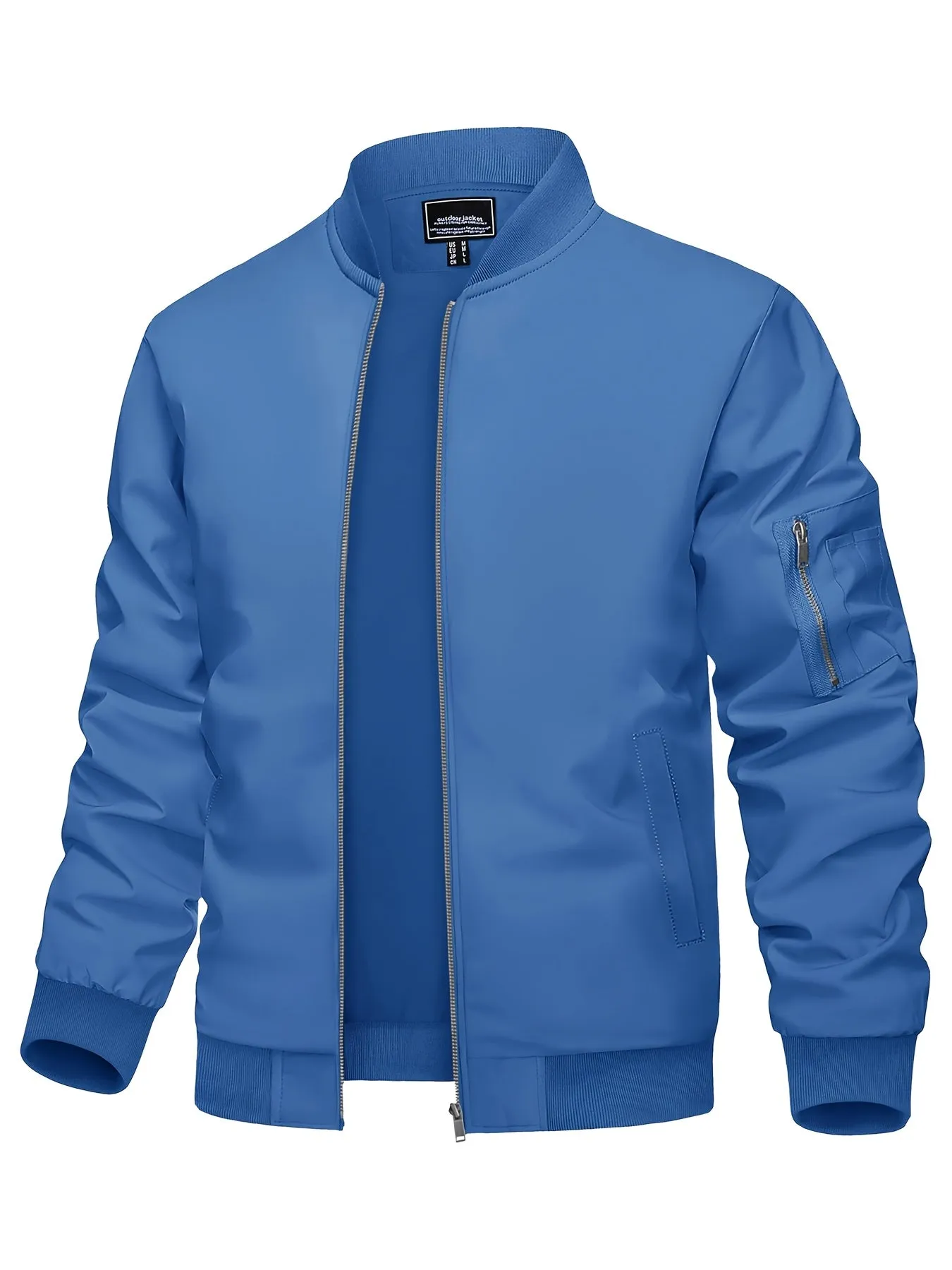 Men's Casual Bomber Jacket, Lightweight Windbreaker with Pockets