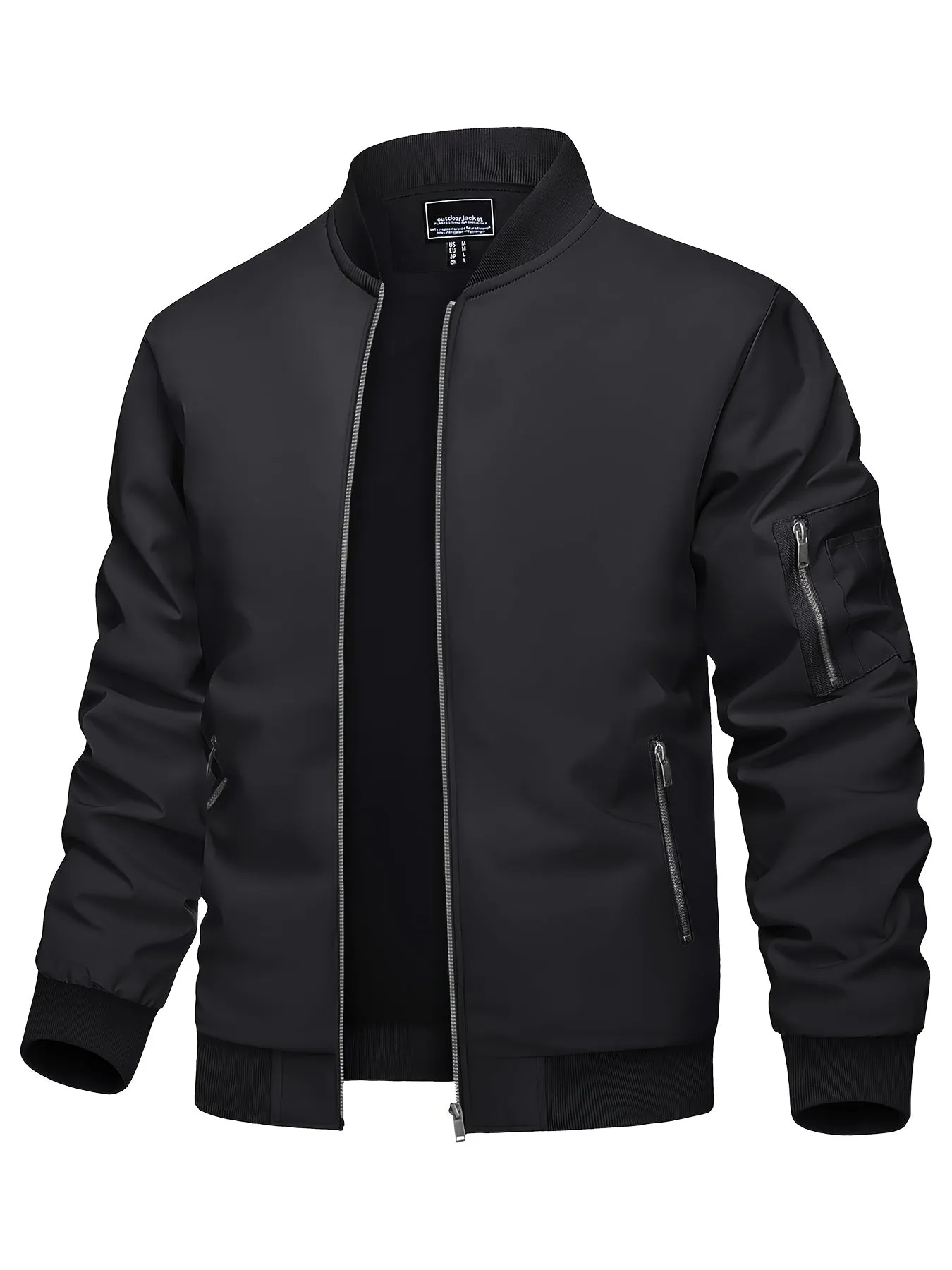Men's Casual Bomber Jacket, Lightweight Windbreaker with Pockets