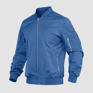 Men's Lightweight Zip-Up Bomber Jacket - Casual Spring Windbreaker