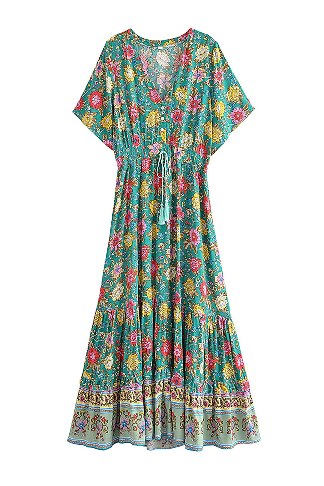 Midi Dress, Boho Dress, Sundress, Red Arabian Jasmine