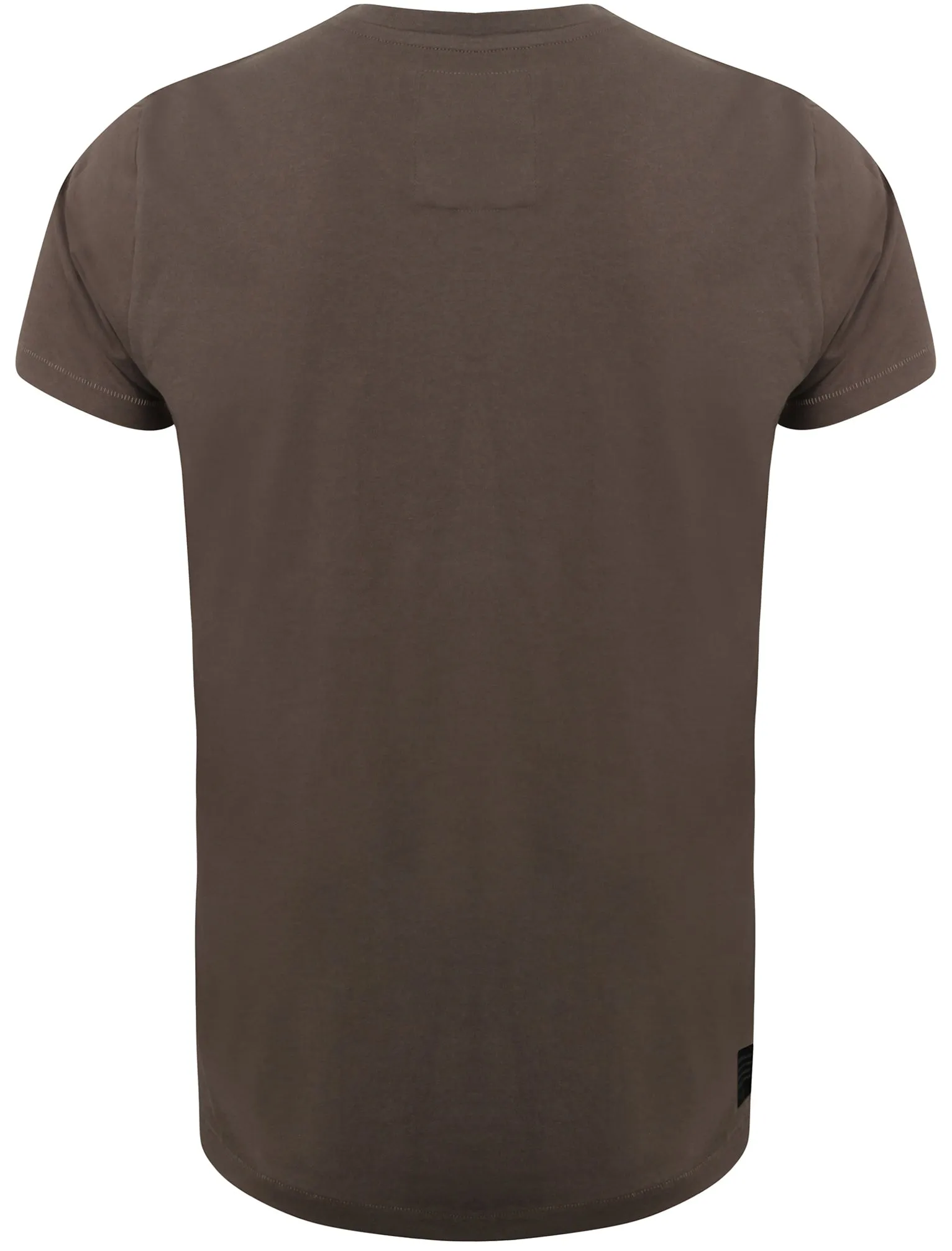Millcham V Neck T-Shirt with Chambray Detail in Graphite Grey - Dissident