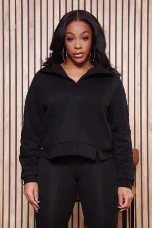 Move Me Half Zip Athletic Legging Set - Black