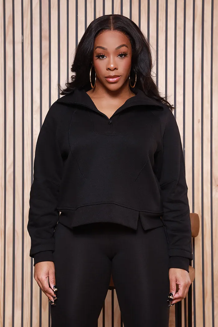 Move Me Half Zip Athletic Legging Set - Black
