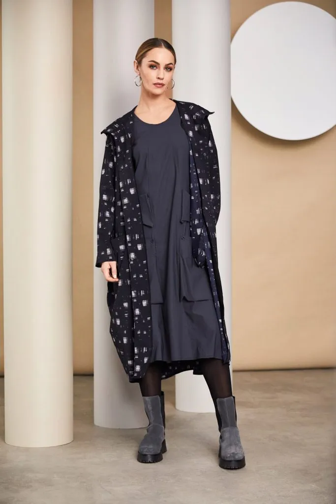 Naya - Blur Print Hooded Coat