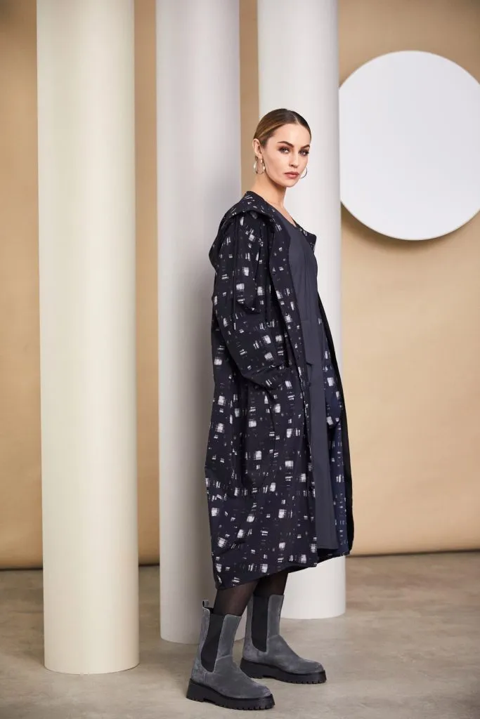 Naya - Blur Print Hooded Coat