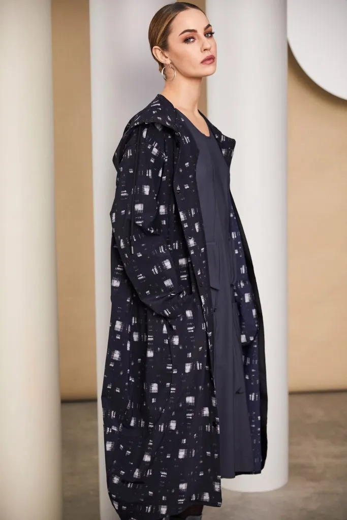 Naya - Blur Print Hooded Coat