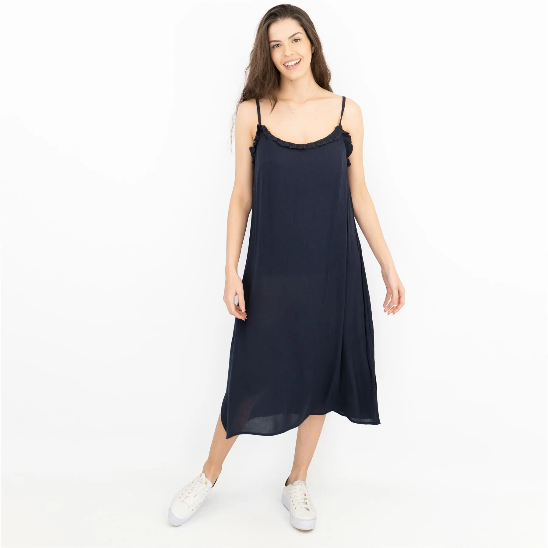 Next Navy Blue Spaghetti Strap Sundress Sleeveless Midi Dress