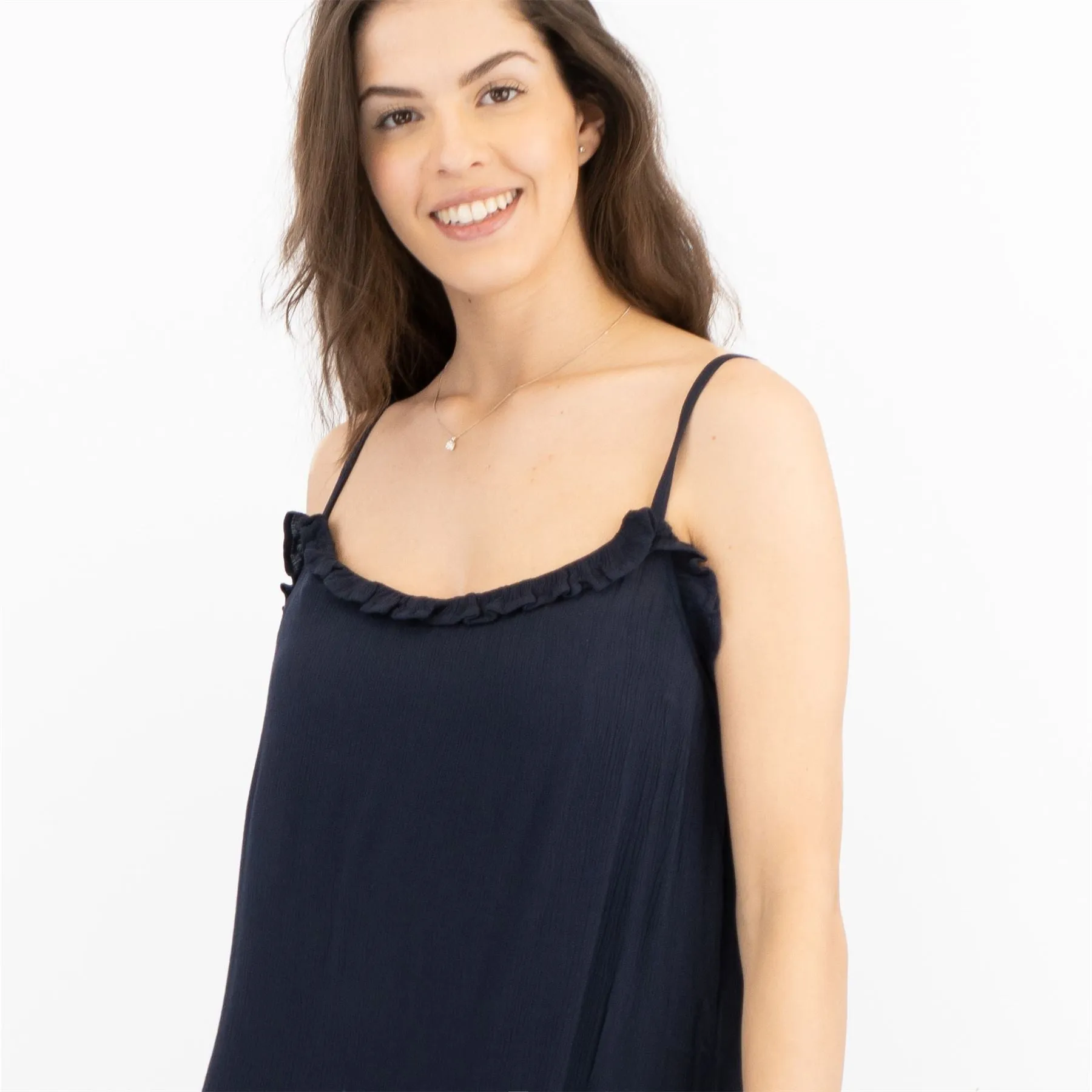 Next Navy Blue Spaghetti Strap Sundress Sleeveless Midi Dress