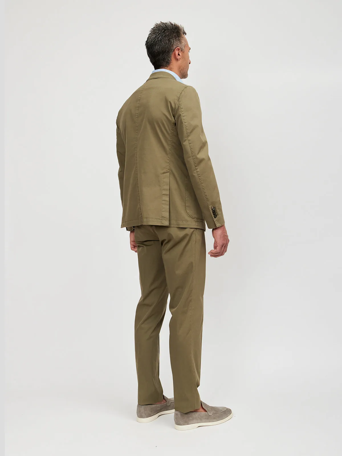 Olive Washed Cotton Suit