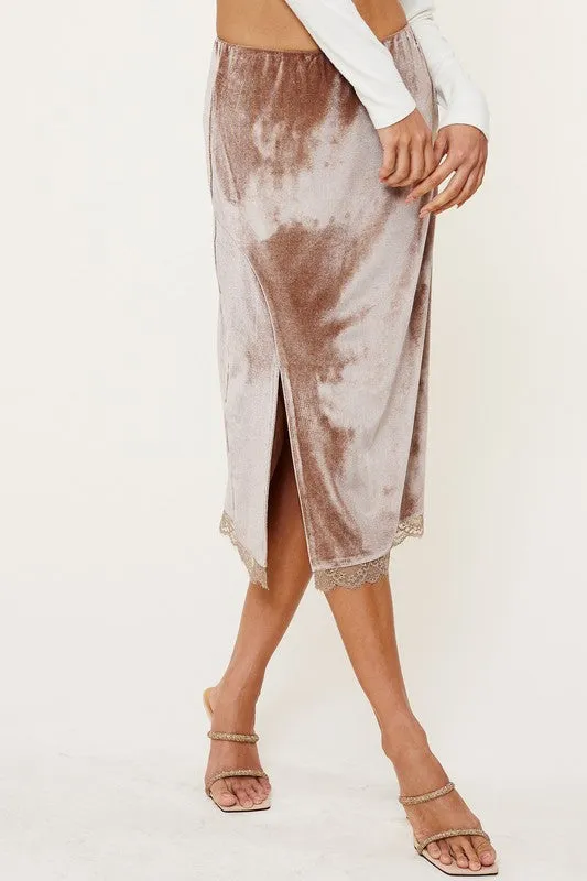 Orlanda Midi Skirt with Lace Trim