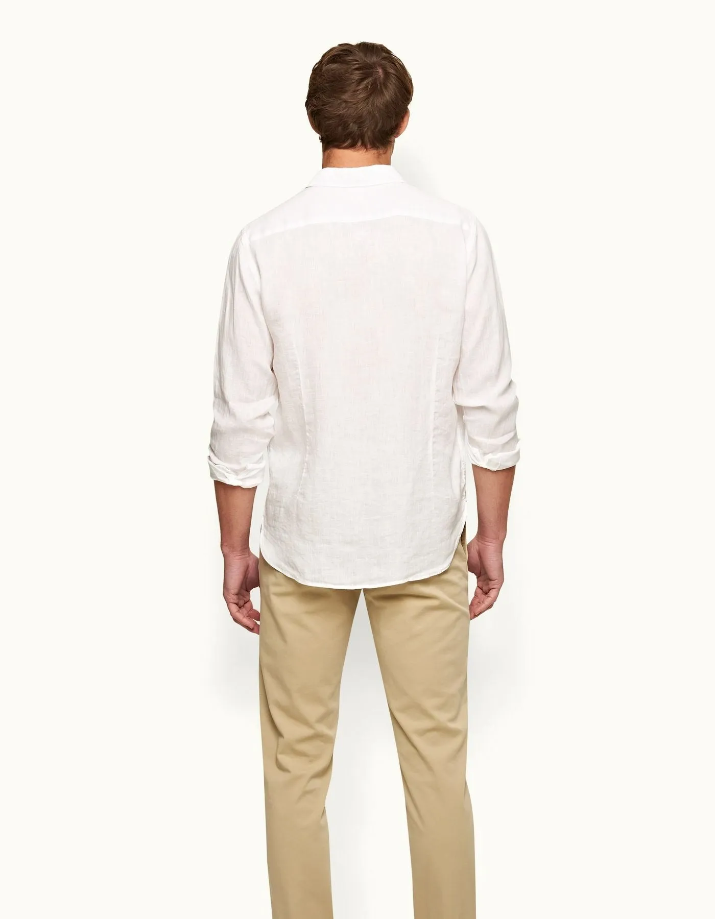 ORLEBAR BROWN Mens Linen Shirt WHITE