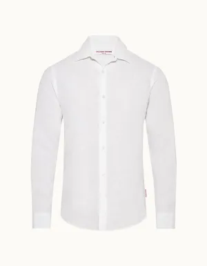 ORLEBAR BROWN Mens Linen Shirt WHITE