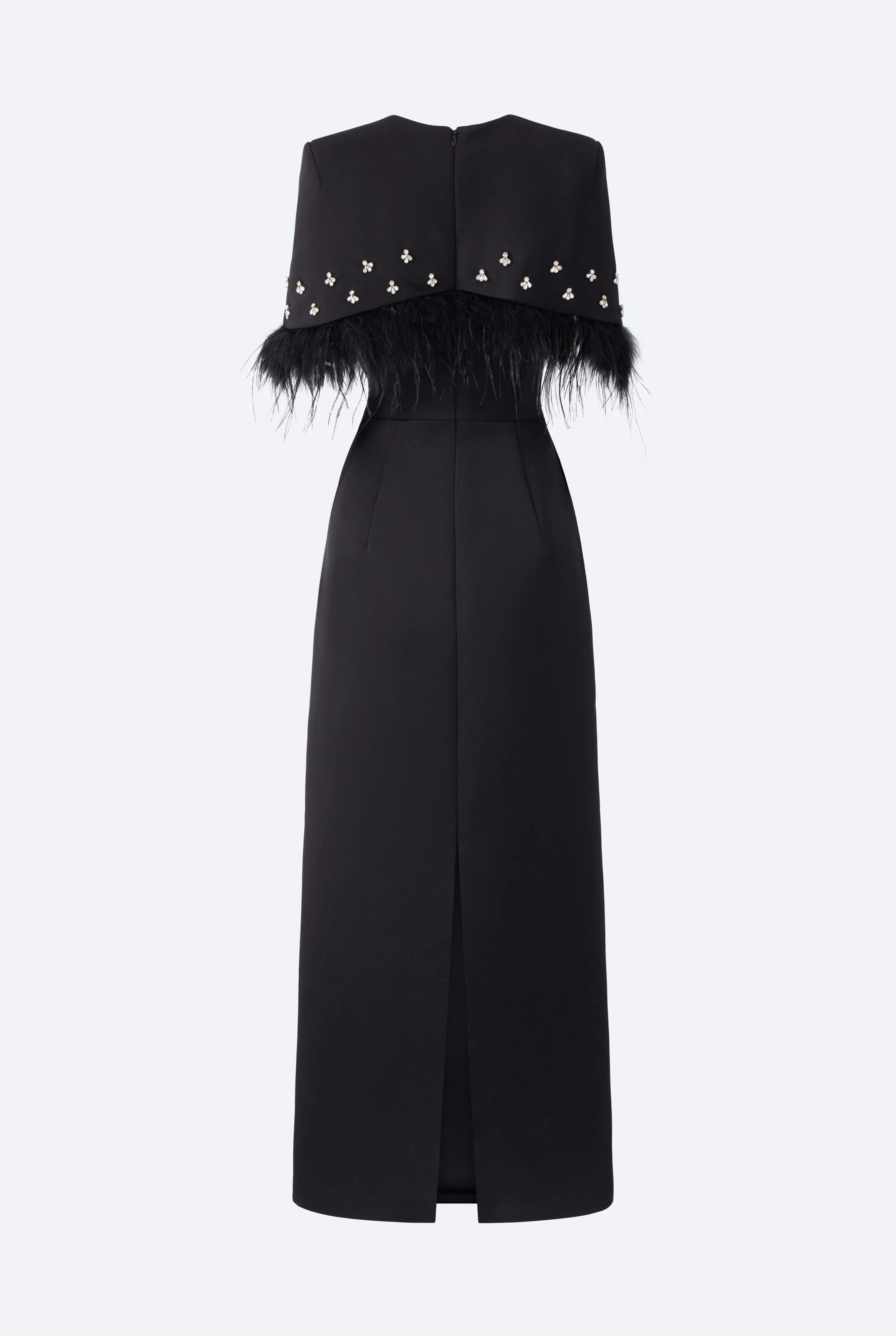 Pleated Cape Column Dress