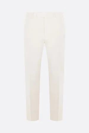 Pleated Gabardine Cotton-Linen Trousers