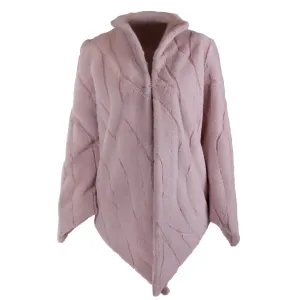 Pointy cozy faux-fur pink jacket