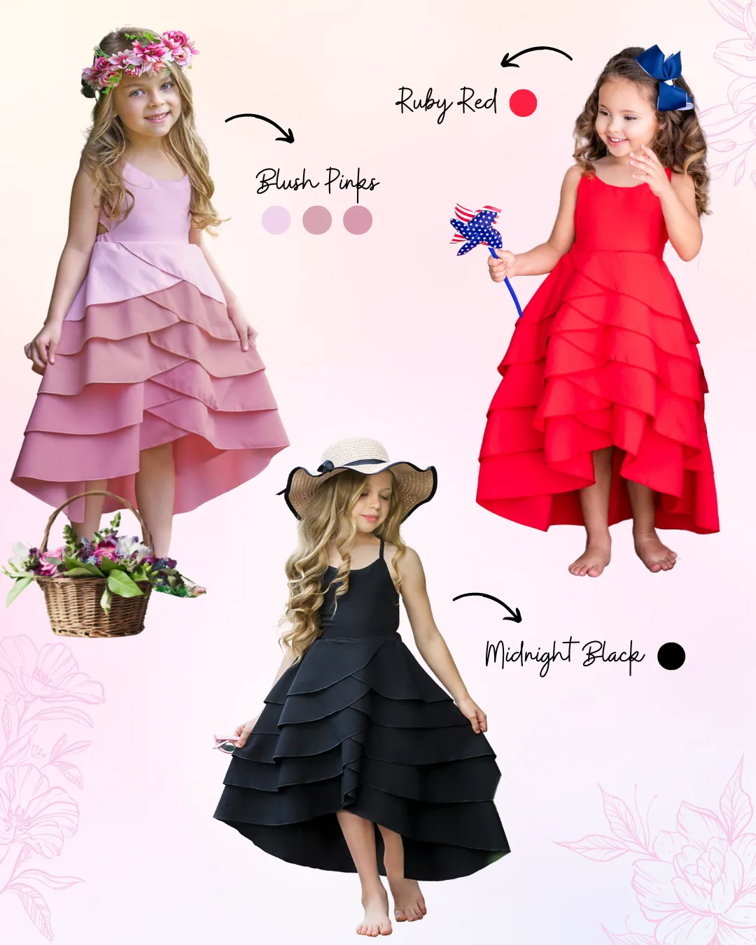 Pretty Petal Floral Sunset Tiered Dress