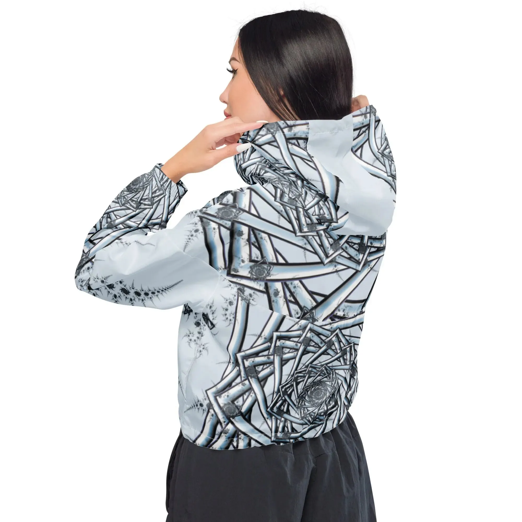 "Topological Rose" Collection - Women’s Cropped Windbreaker
