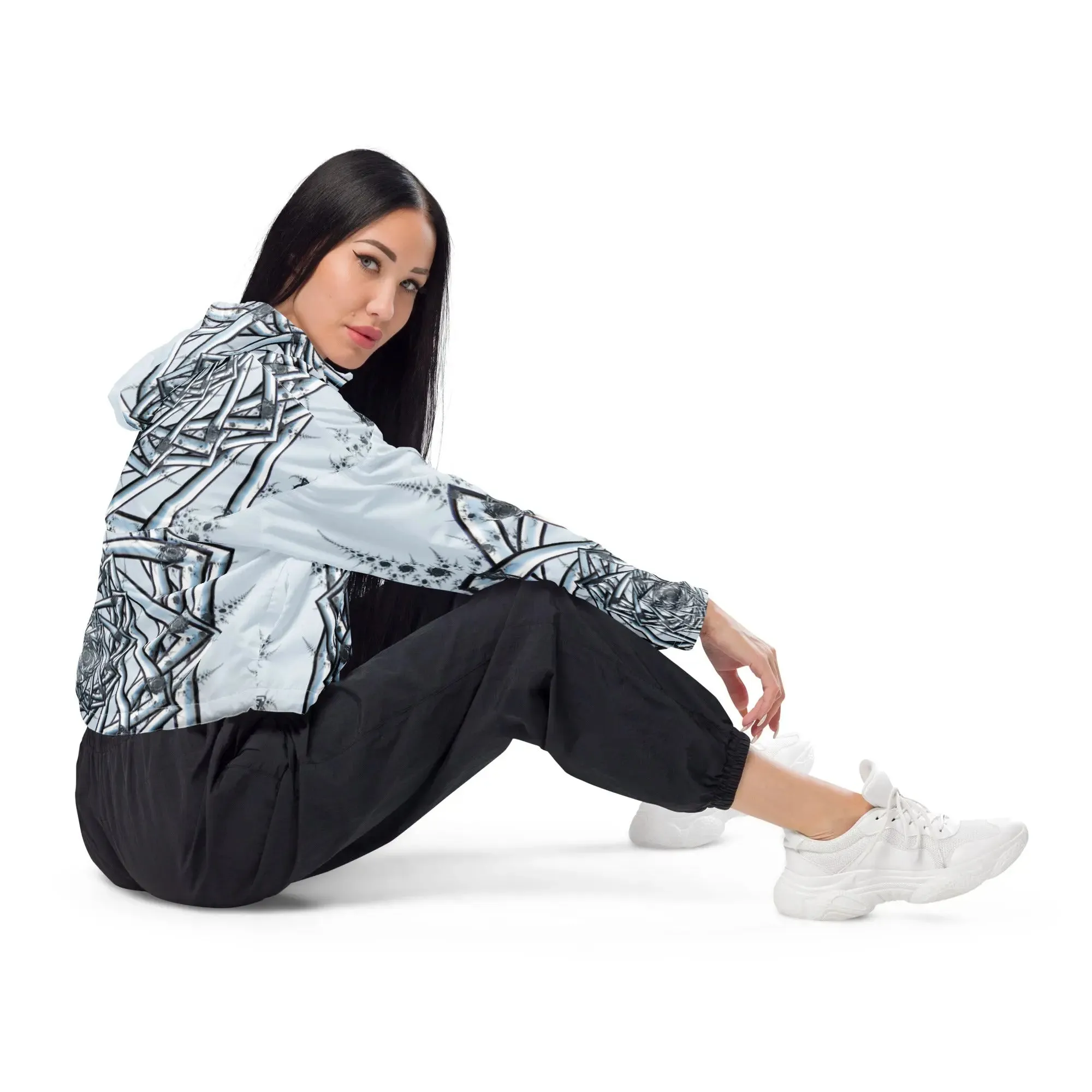 "Topological Rose" Collection - Women’s Cropped Windbreaker