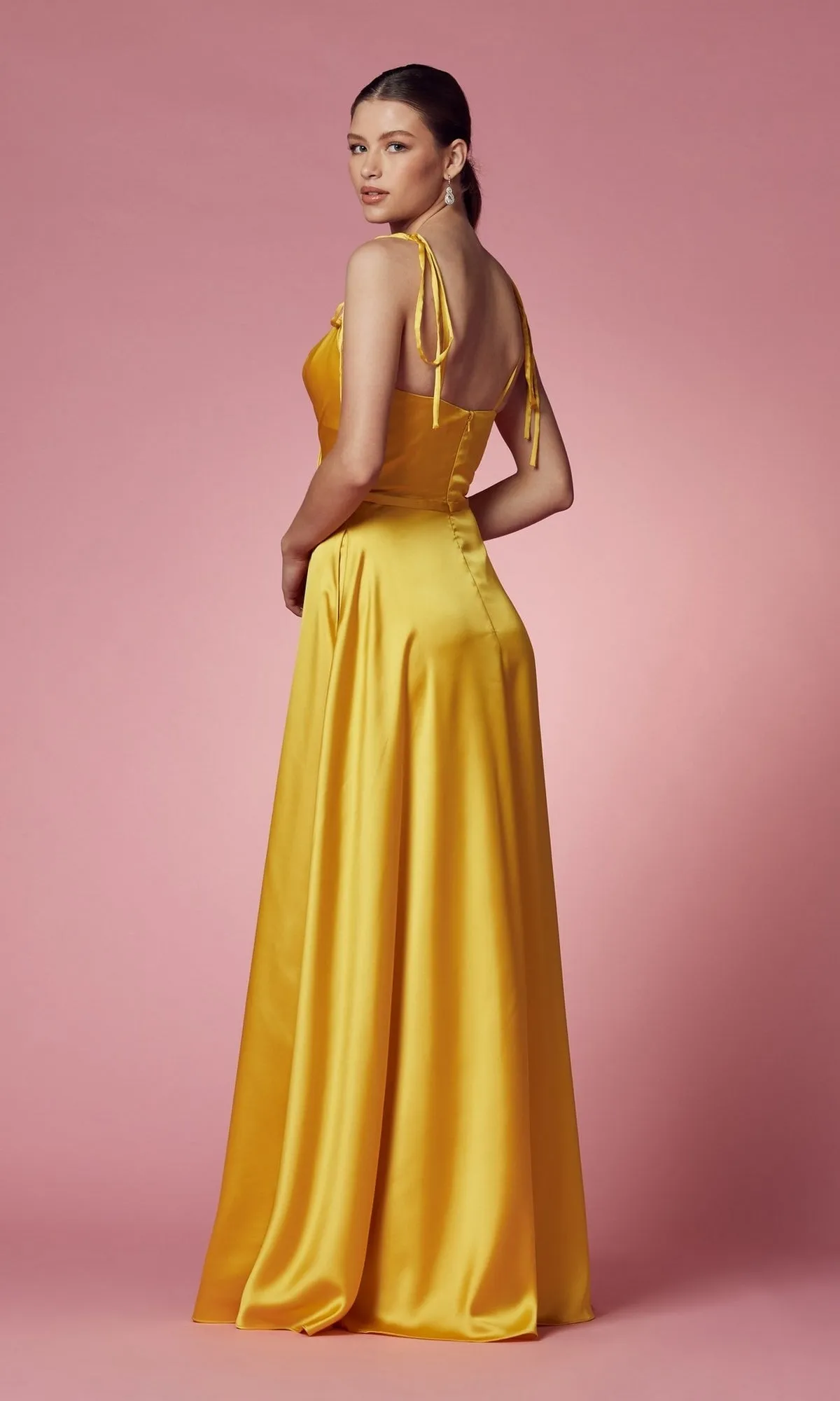 Shoulder-Tie Long Prom Dress with Pockets