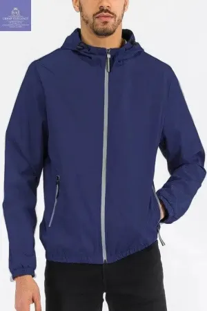 SOLID HOODED LIGHTWEIGHT WINDBREAKER JACKET