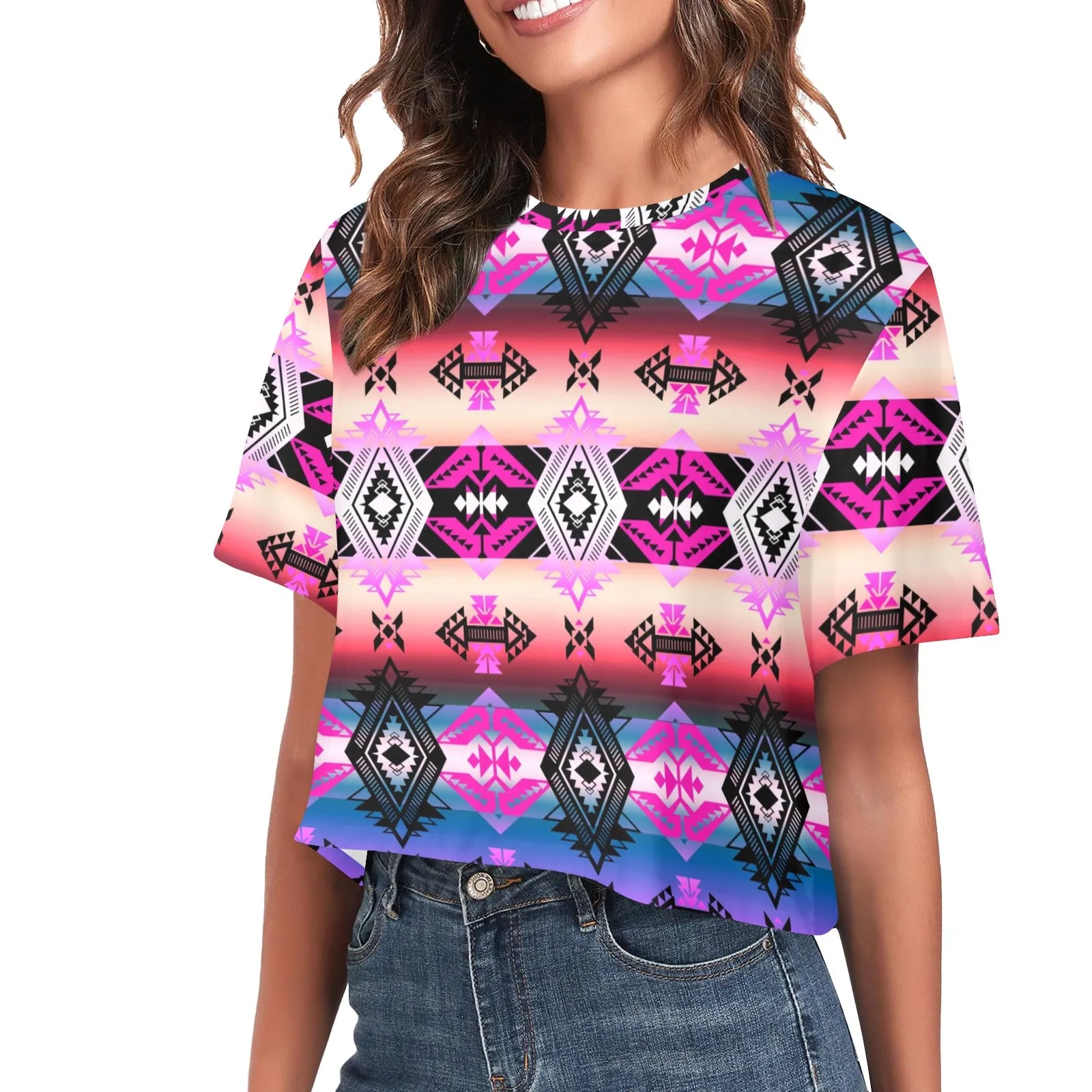 Sovereign Nation Skies Women's Cropped T-shirt