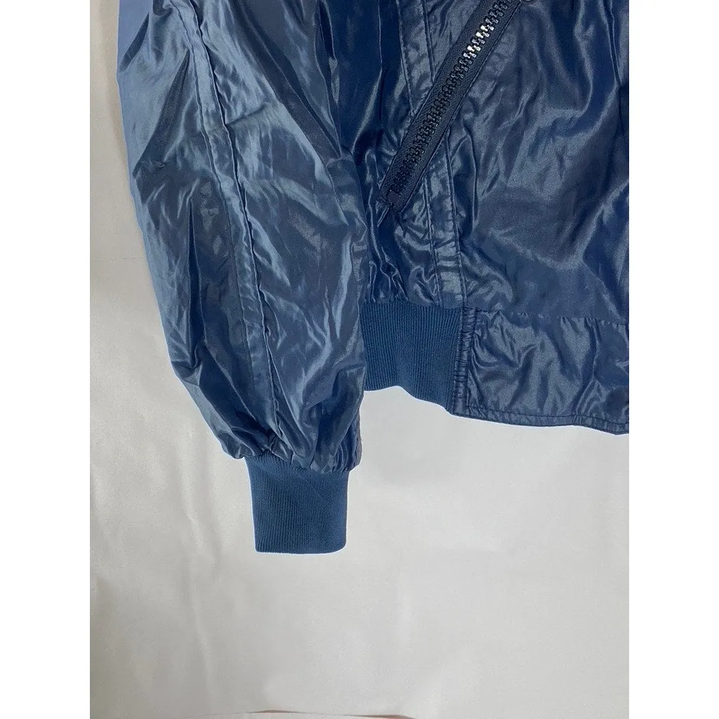 STYLE AUTO Carrera Design Men's Vintage Blue Motor Speed Bomber Jacket SZ L