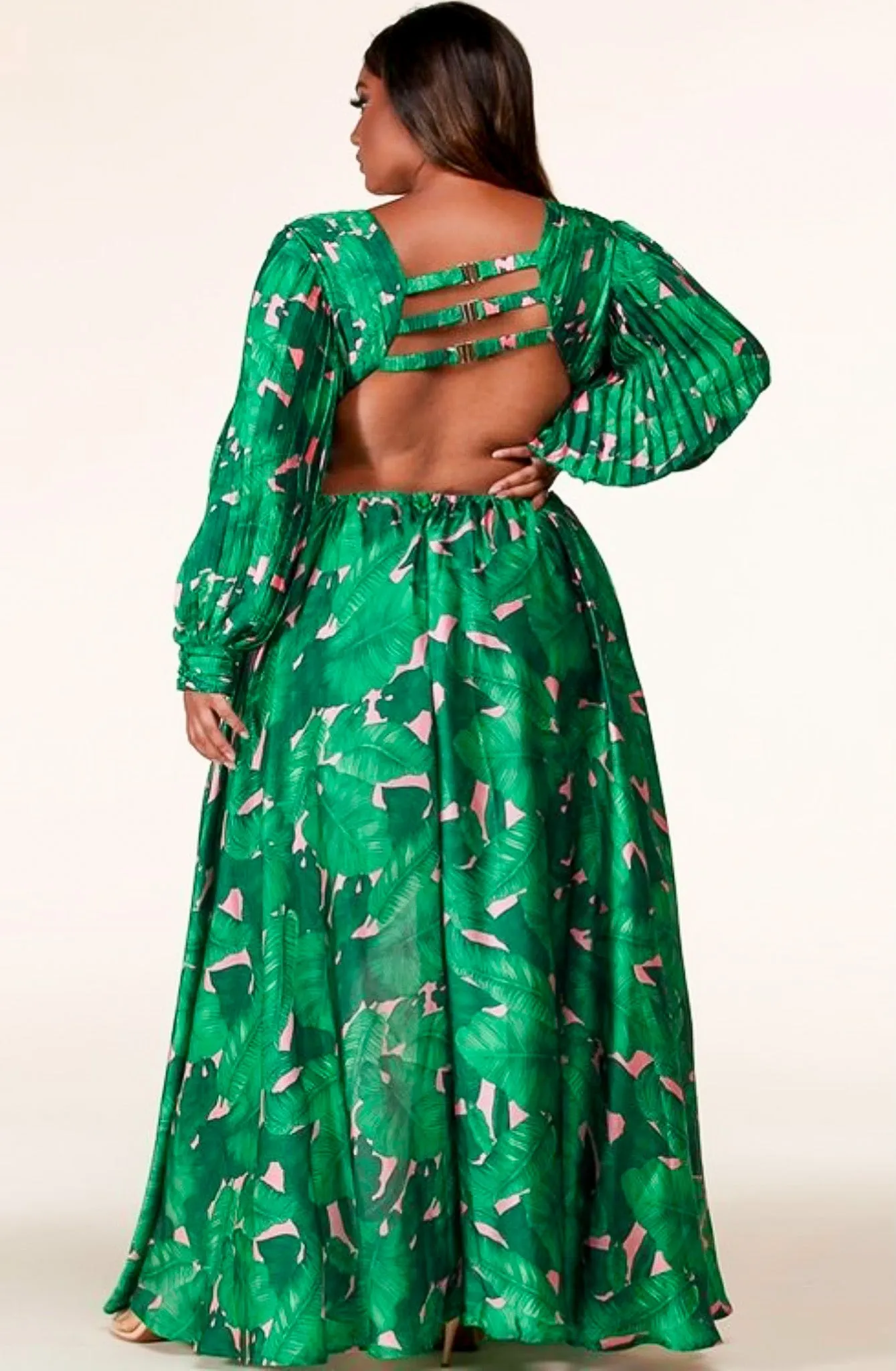 Tropical Oasis Plus Size Tankini Maxi Dress