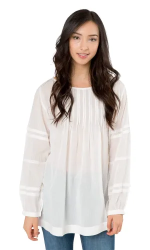 Velvet by Graham & Spencer Sansa Cotton Voile Pintuck Top