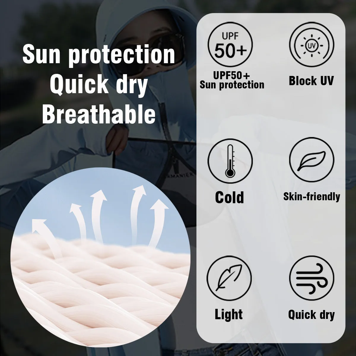 Women's Face Visor Long Anti UV Jacket